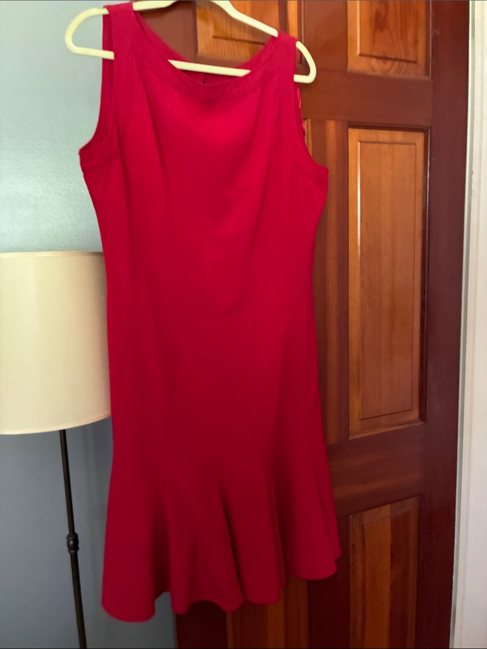 Sandra Darren Sleeveless Crimson Midi Dress